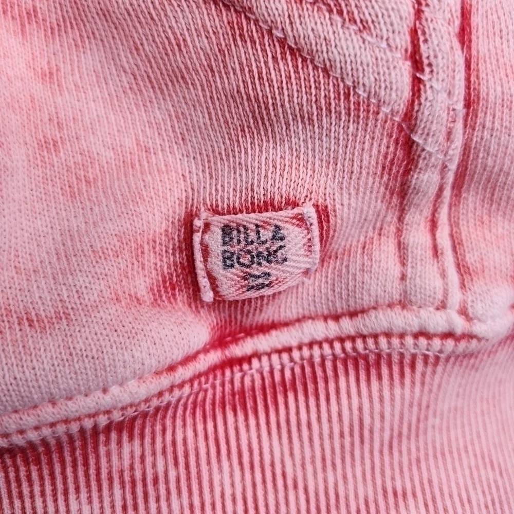 Billabong Hoodie Women's Small Pink Embroidered Logo Drawstring Long Sleeve